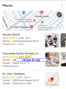 search result for Dentist near me