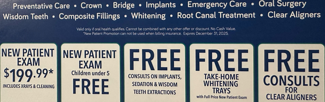 Free Dental Offers and Treatment Flyer